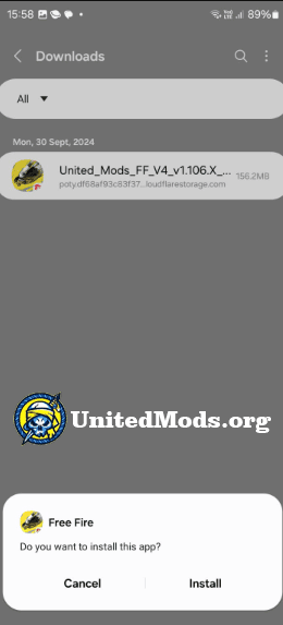 United Mods Install button